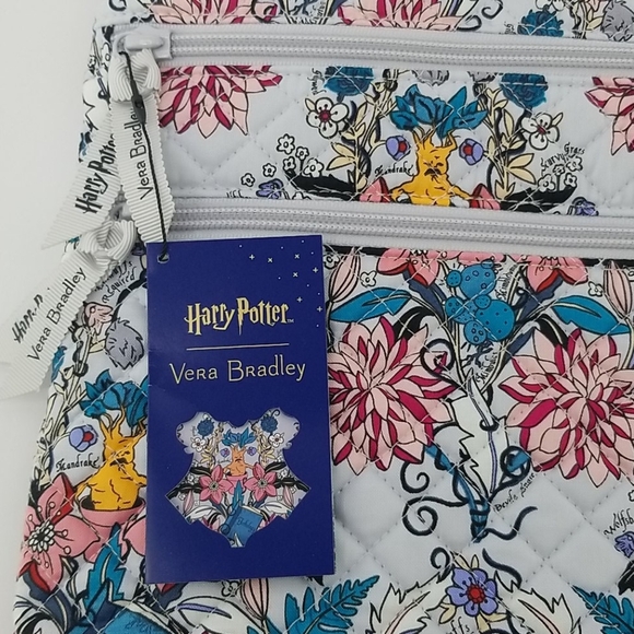 New Harry Potter Triple Zip Hipster Crossbody Bag Herbology Vera Bradley Grey - Picture 2 of 6